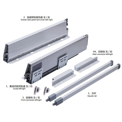 Tandem box drawer system with one set rails（Square）- 160mm