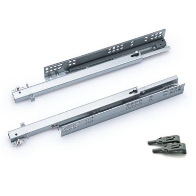 Single extension undermount drawer slide with soft closing（with plastic adjusting pin）