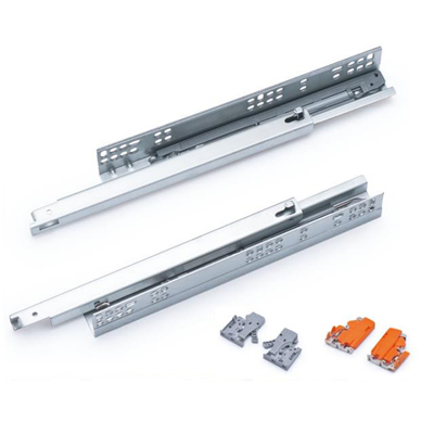 Single extension undermount drawer slide with soft closing（with zinc or plastic handle）